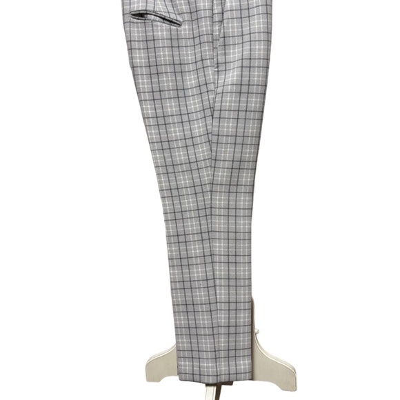 Ann Taylor | Women's Gray Plaid Tapered Pants - Picture 4 of 7